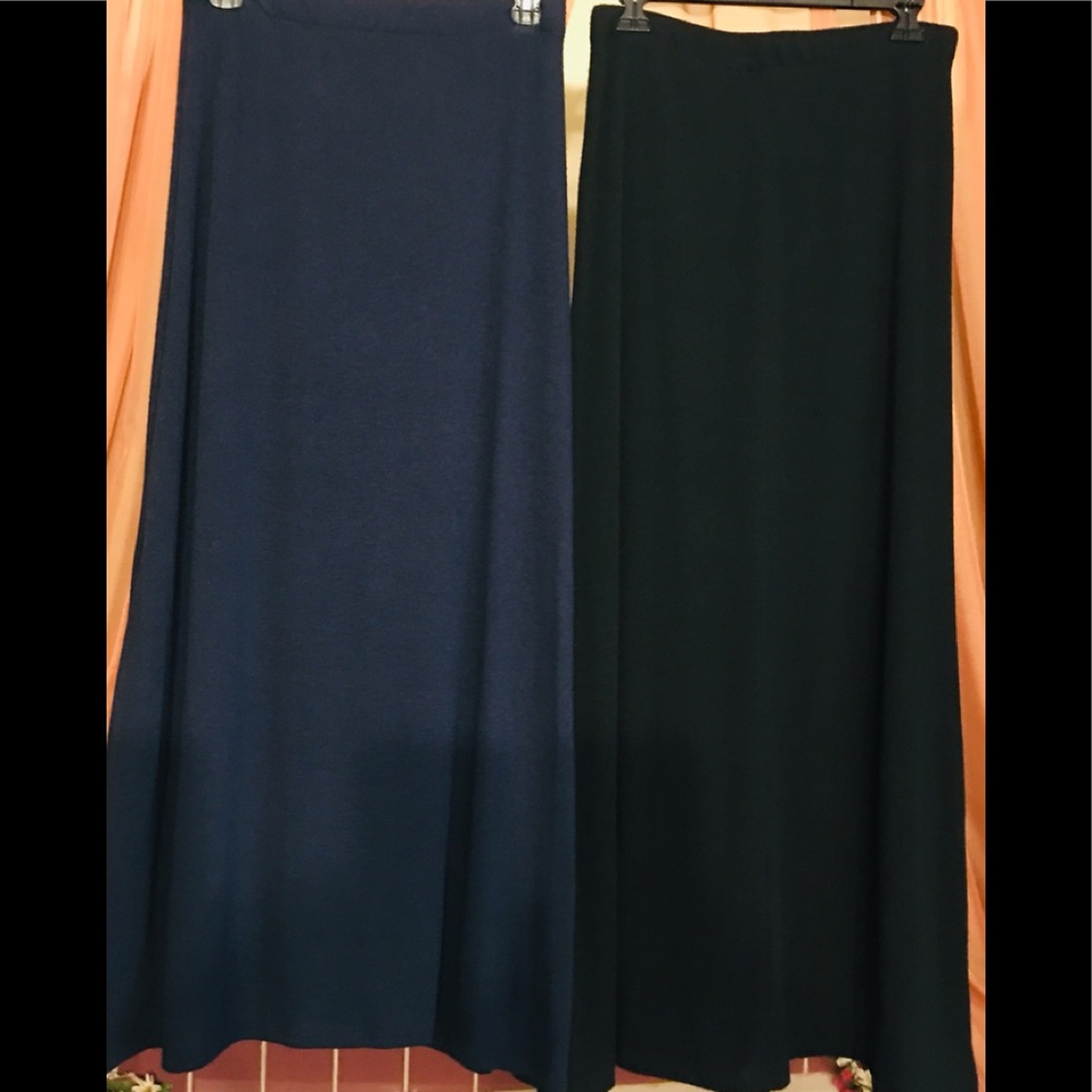 2 for 1 /Cozy Casual Long Blue-Small/and Long Black-Medium lined Winter Skirts